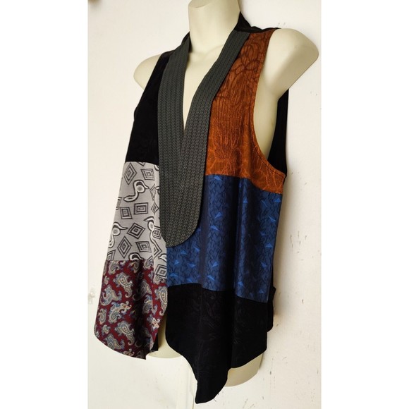 Vintage Judy Knapp California 1990's Loose Vest Boho Victorian Steampunk Large - Picture 4 of 7